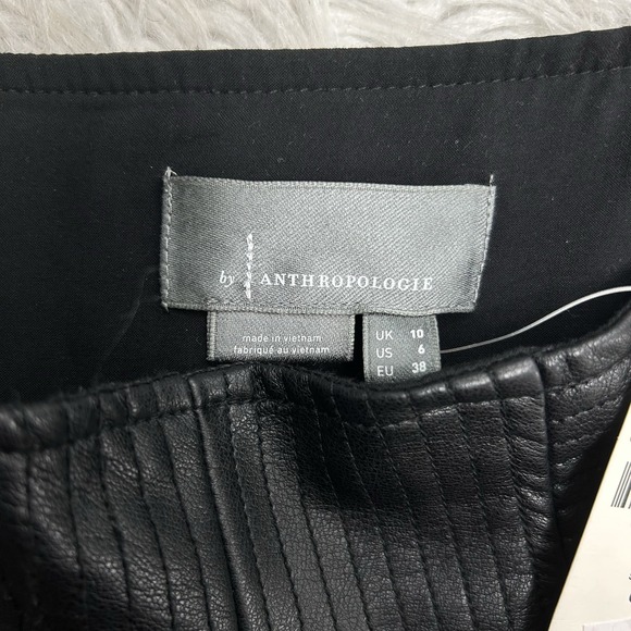 Anthropologie Maxi Skirt Faux Leather Sheer Overlay Pleated Sz 6 Boho Goth Chic - Picture 7 of 10